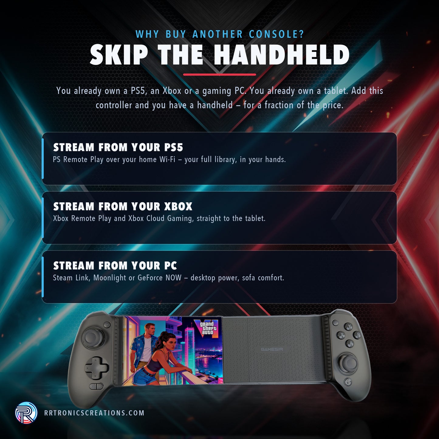 Gamesir G8 Plus Modded Tablet Controller – Grand Theft Auto VI Edition | ROG Z13 & iPad Pro