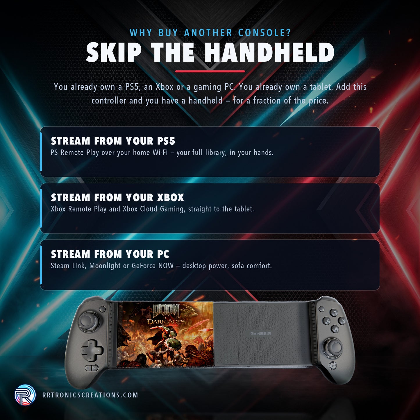 Gamesir G8 Plus Modded Tablet Controller – Doom: The Dark Ages Edition | ROG Z13 & iPad Pro