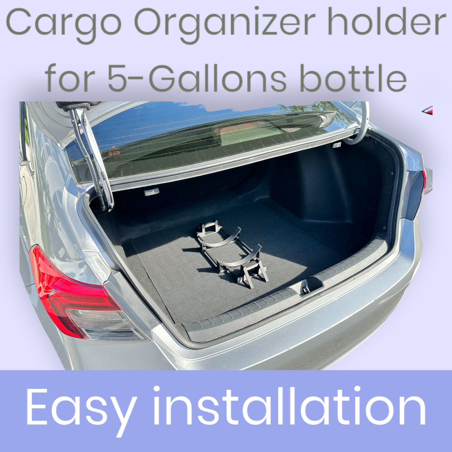 Cargo Organizer holder for 5-Gallons bottle, Car Trunk Storage Organize Should Be Used with Wool Trunk's Carpet for Car/Truck/SUV/Van