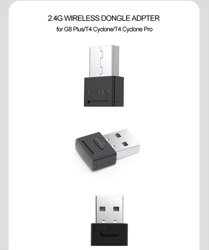 Gamesir 2.4G Wireless Dongle Receiver Gamepad Adapter Accessories for G8 Plus/T4 Cyclone Pro/T4 Cyclone 2.4GHz