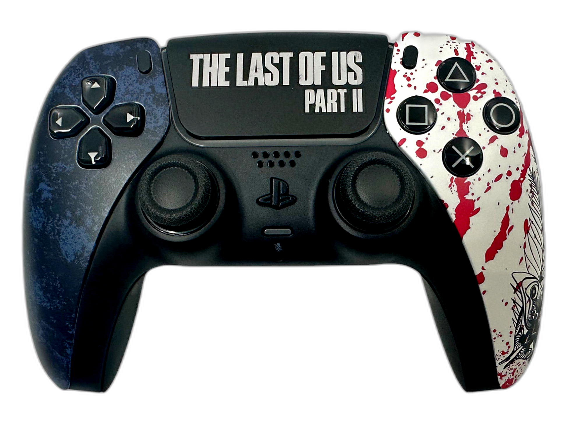 The Last of Us Part II PS5 DualSense Controller - main view, custom-modded PS5 controller handcrafted in USA