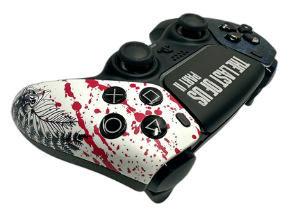 The Last of Us Part II PS5 DualSense Controller - side angle detail, custom-modded PS5 controller