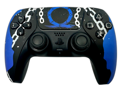 God of War Ragnarök Blades of Chaos - main view, custom-modded PS5 controller handcrafted in USA