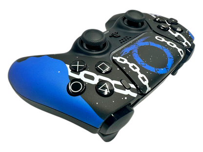 God of War Ragnarök Blades of Chaos - side angle detail, custom-modded PS5 controller