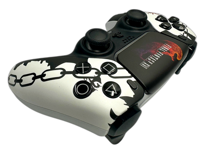 Final Fantasy XVI PS5 DualSense Controller - side angle detail, custom-modded PS5 controller