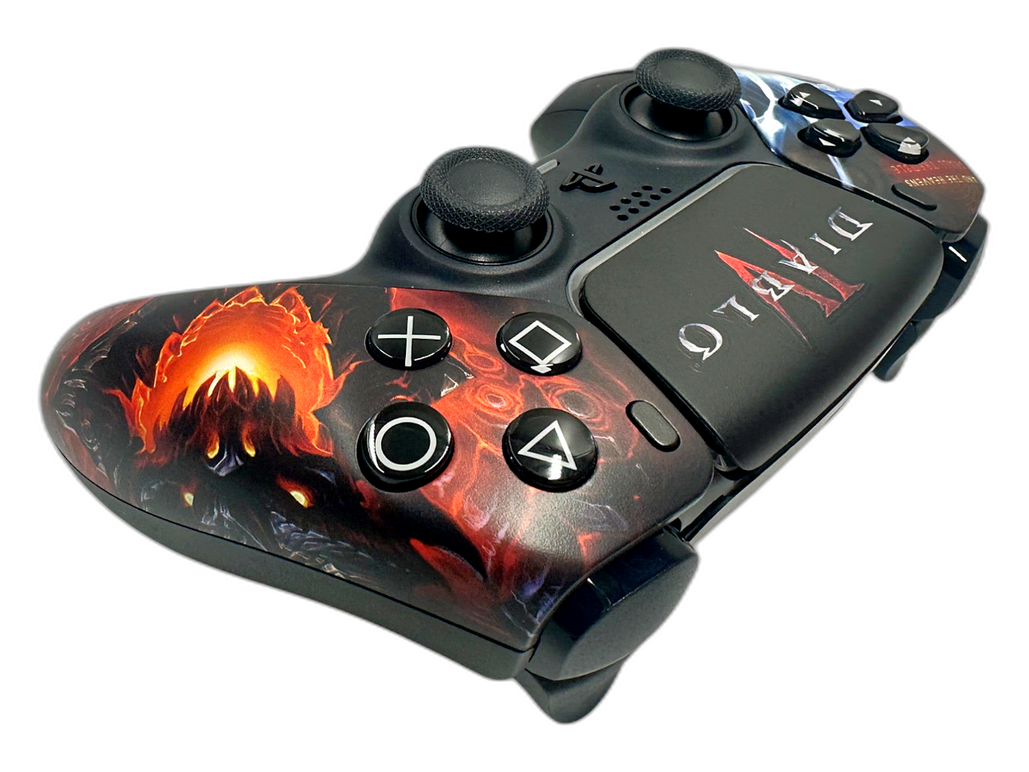 Diablo IV PS5 DualSense Controller - side angle detail, custom-modded PS5 controller