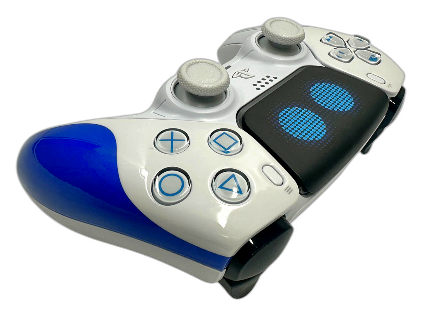 Astro Bot PS5 DualSense Controller - side angle detail, custom-modded PS5 controller