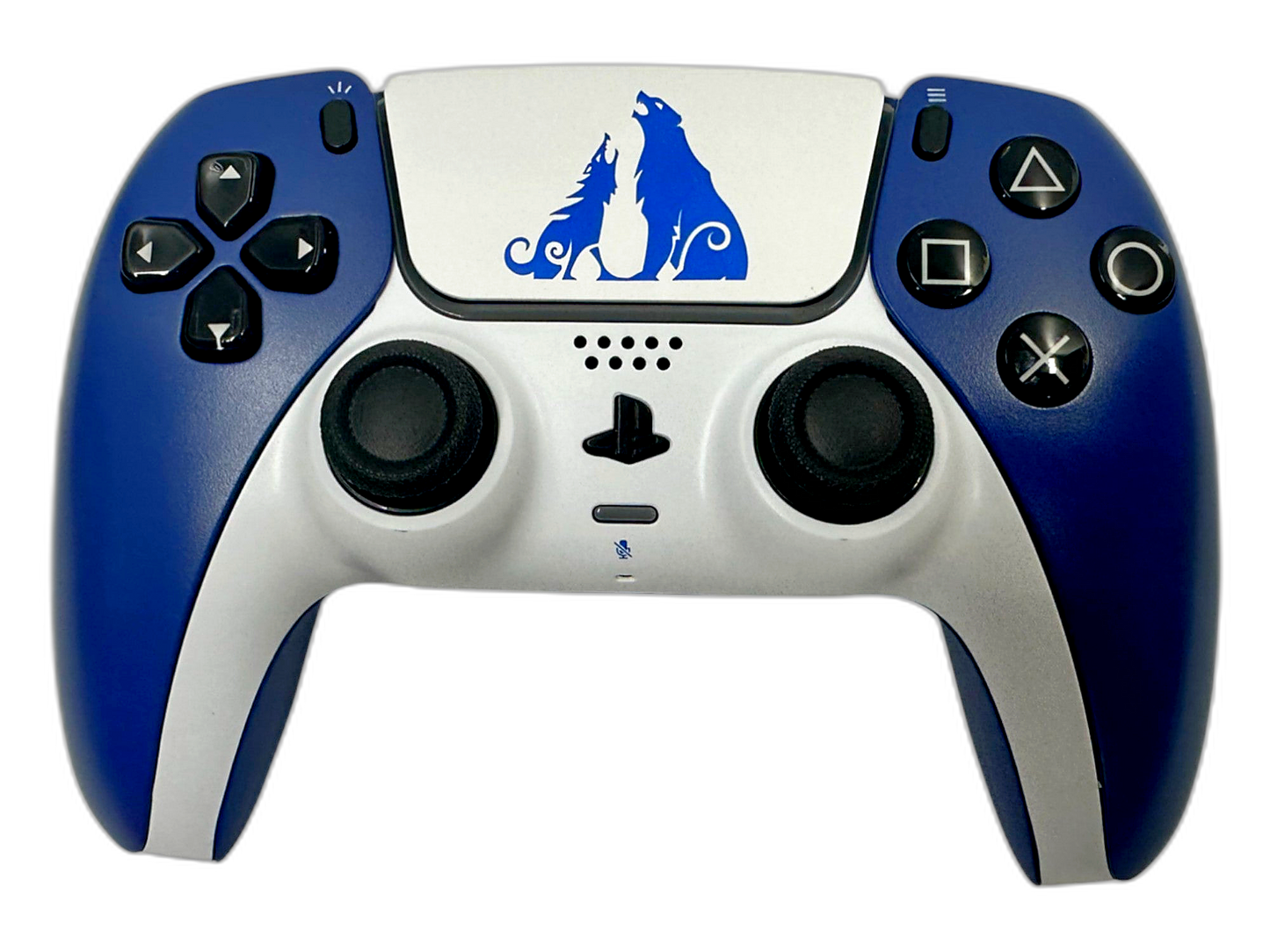 God of War Ragnarök Sköll & Hati Wolves - main view, custom-modded PS5 controller handcrafted in USA