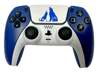 God of War Ragnarök Sköll & Hati Wolves - main view, custom-modded PS5 controller handcrafted in USA