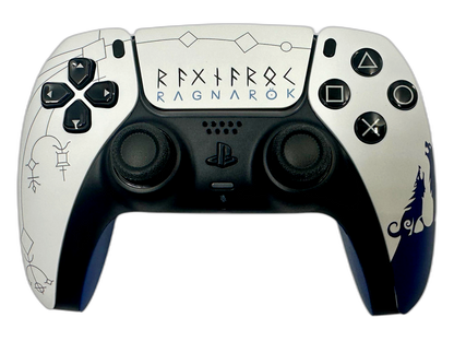 God of War Ragnarök Runes Edition - main view, custom-modded PS5 controller handcrafted in USA