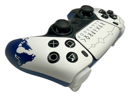 God of War Ragnarök Runes Edition - side angle detail, custom-modded PS5 controller