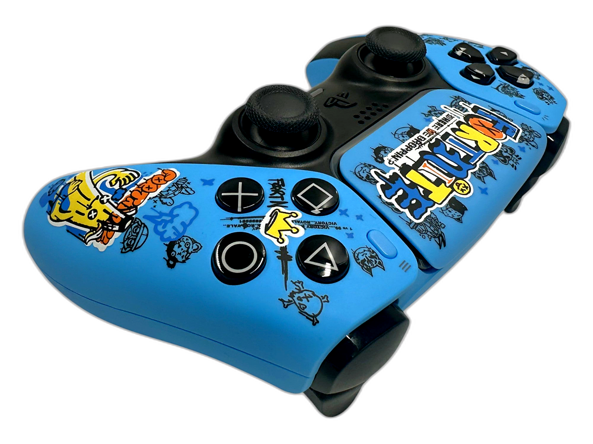 Fortnite PS5 DualSense Controller - side angle detail, custom-modded PS5 controller