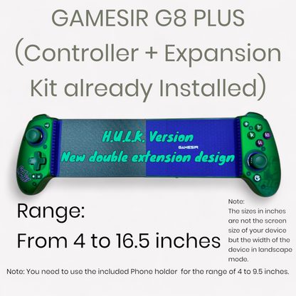 Gamesir G8 Plus – Hulk Edition with Expansion Kit for Tablets (ROG Z13, iPad Pro)