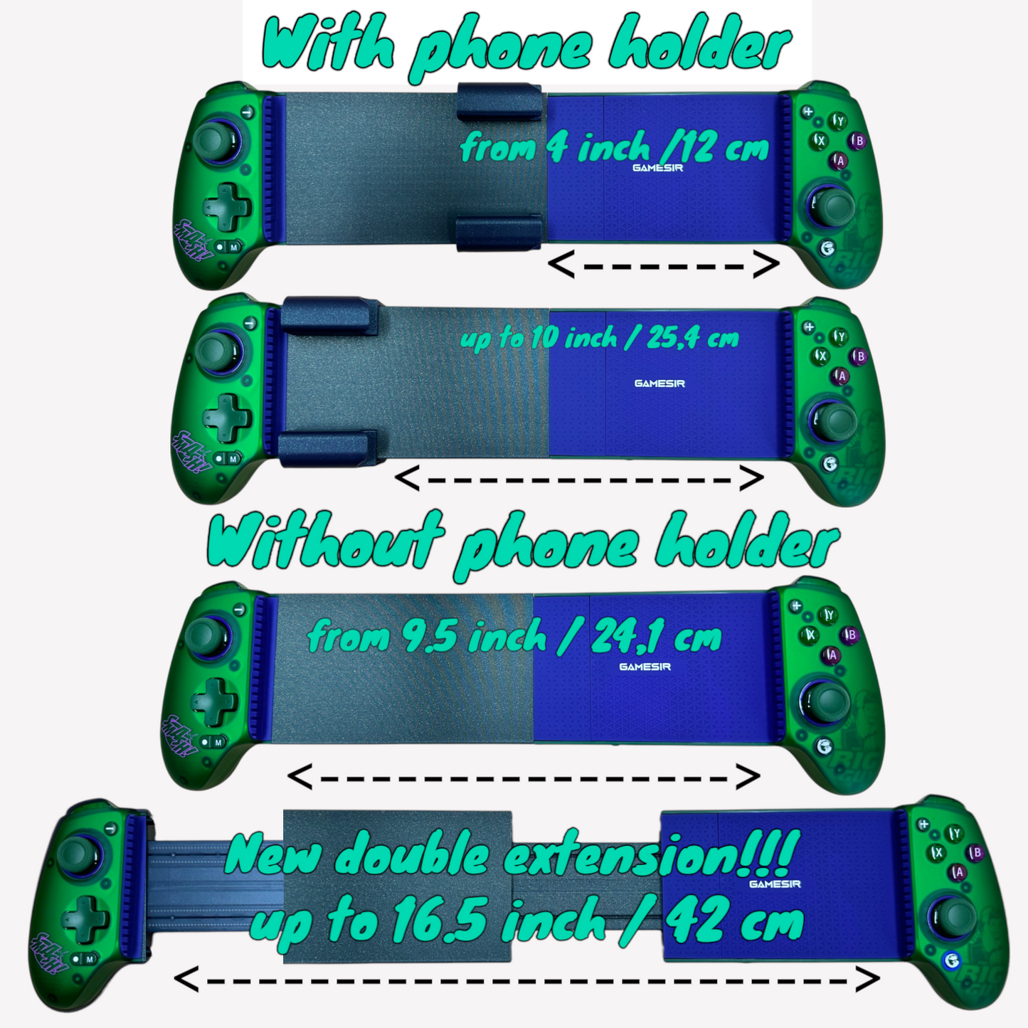 Gamesir G8 Plus – Hulk Edition with Expansion Kit for Tablets (ROG Z13, iPad Pro)