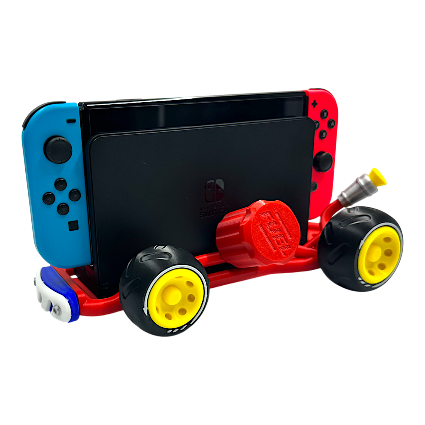 Racing Kart Stand for Nintendo Switch 1 & Nintendo Switch 2 – Console Holder with Game Storage – Gaming Display Stand for Switch Accessories - Red &amp; Green