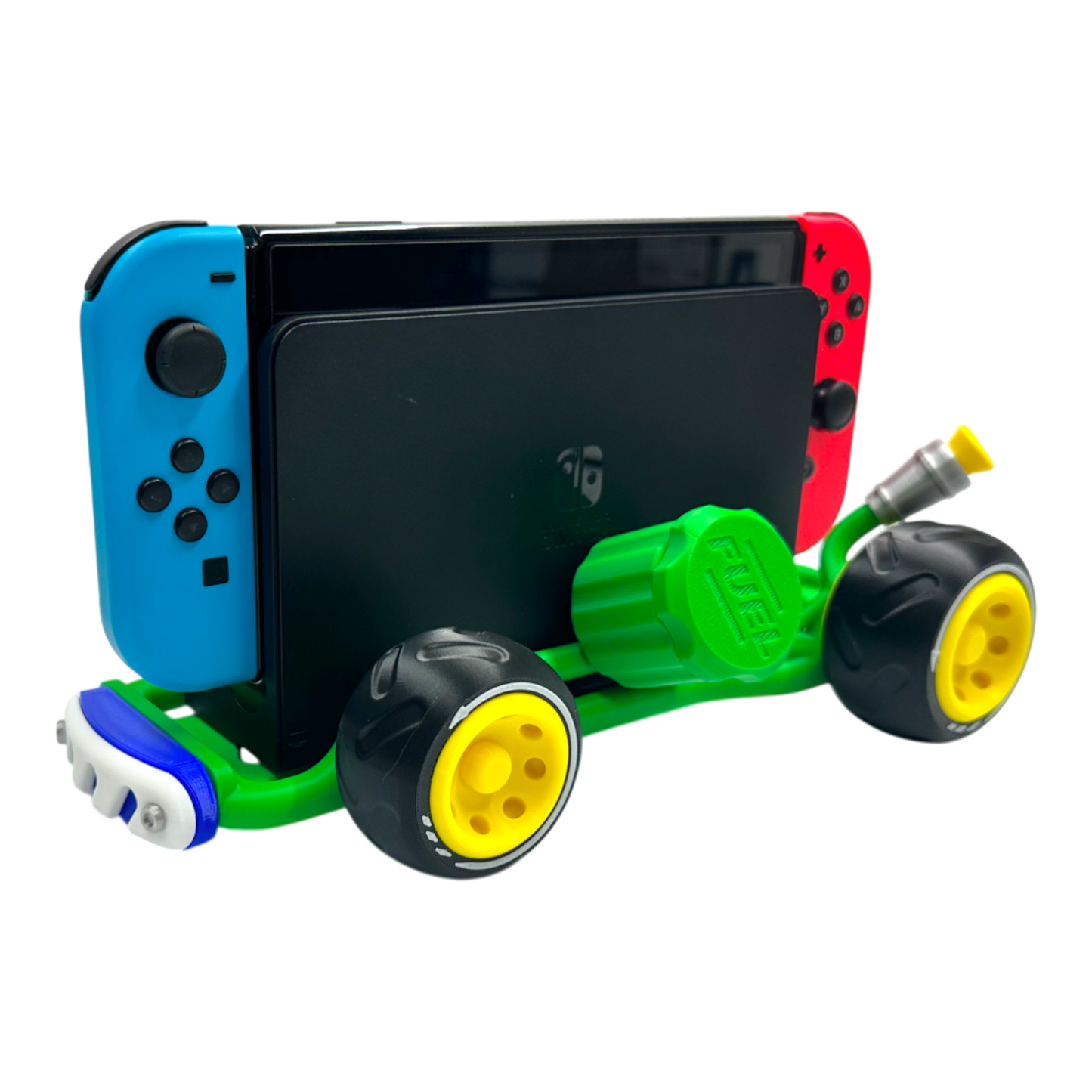 Racing Kart Stand for Nintendo Switch 1 & Nintendo Switch 2 – Console Holder with Game Storage – Gaming Display Stand for Switch Accessories - Red &amp; Green
