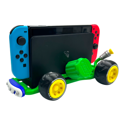 Racing Kart Stand for Nintendo Switch 1 & Nintendo Switch 2 – Console Holder with Game Storage – Gaming Display Stand for Switch Accessories - Red &amp; Green