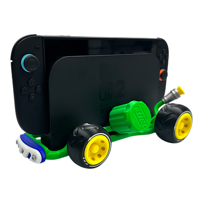 Racing Kart Stand for Nintendo Switch 1 & Nintendo Switch 2 – Console Holder with Game Storage – Gaming Display Stand for Switch Accessories - Red &amp; Green