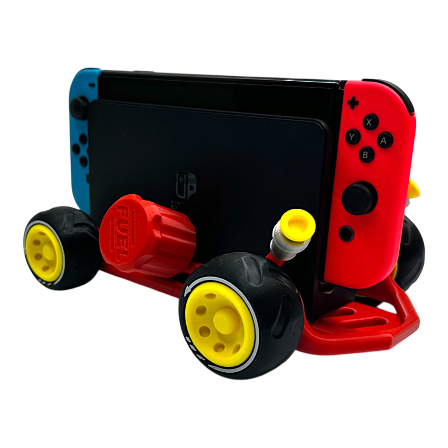 Racing Kart Stand for Nintendo Switch 1 & Nintendo Switch 2 – Console Holder with Game Storage – Gaming Display Stand for Switch Accessories - Red &amp; Green