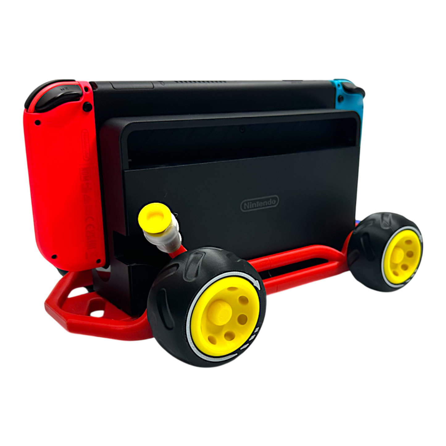 Racing Kart Stand for Nintendo Switch 1 & Nintendo Switch 2 – Console Holder with Game Storage – Gaming Display Stand for Switch Accessories - Red &amp; Green