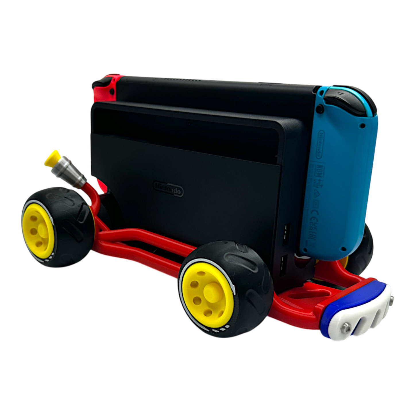 Racing Kart Stand for Nintendo Switch 1 & Nintendo Switch 2 – Console Holder with Game Storage – Gaming Display Stand for Switch Accessories - Red &amp; Green