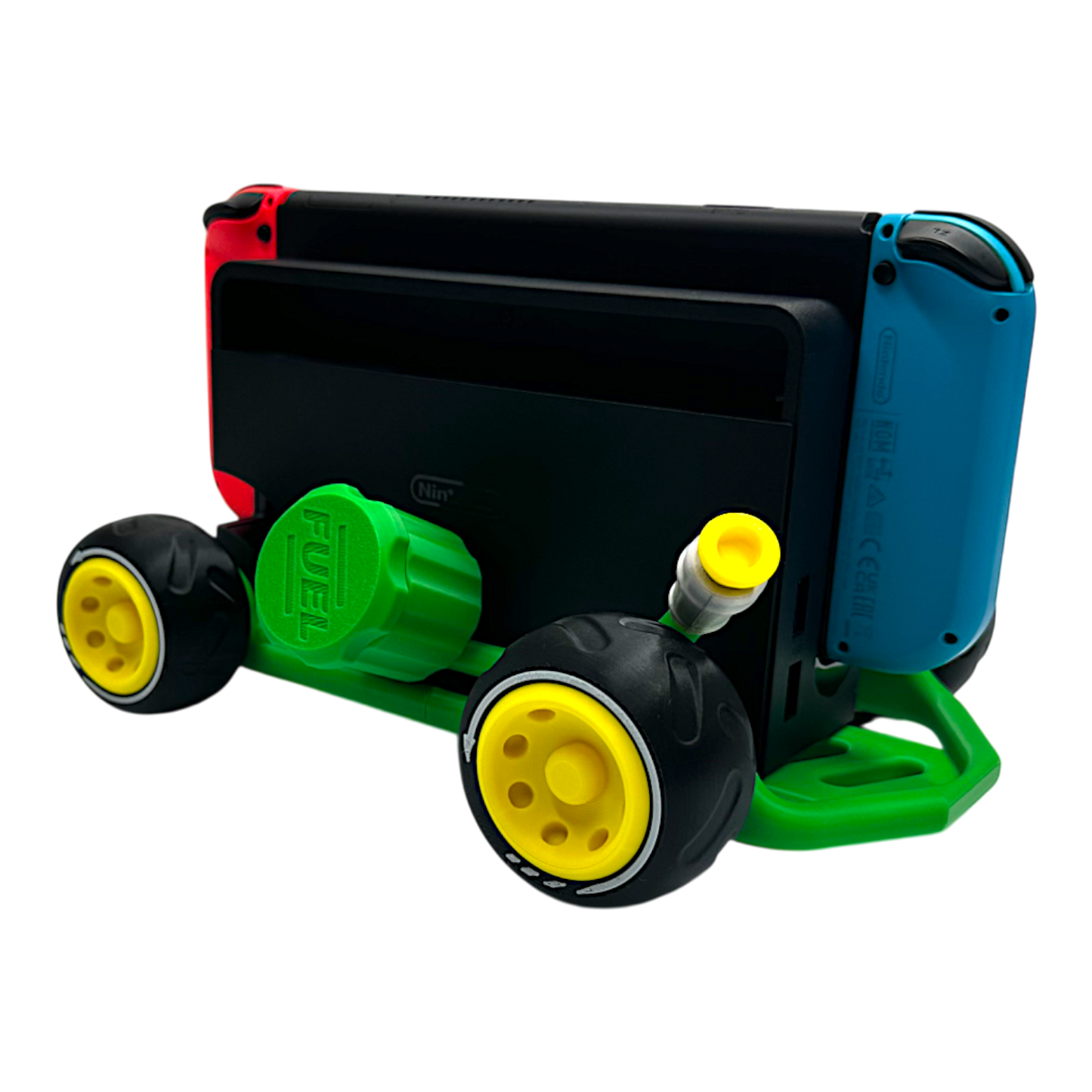 Racing Kart Stand for Nintendo Switch 1 & Nintendo Switch 2 – Console Holder with Game Storage – Gaming Display Stand for Switch Accessories - Red &amp; Green