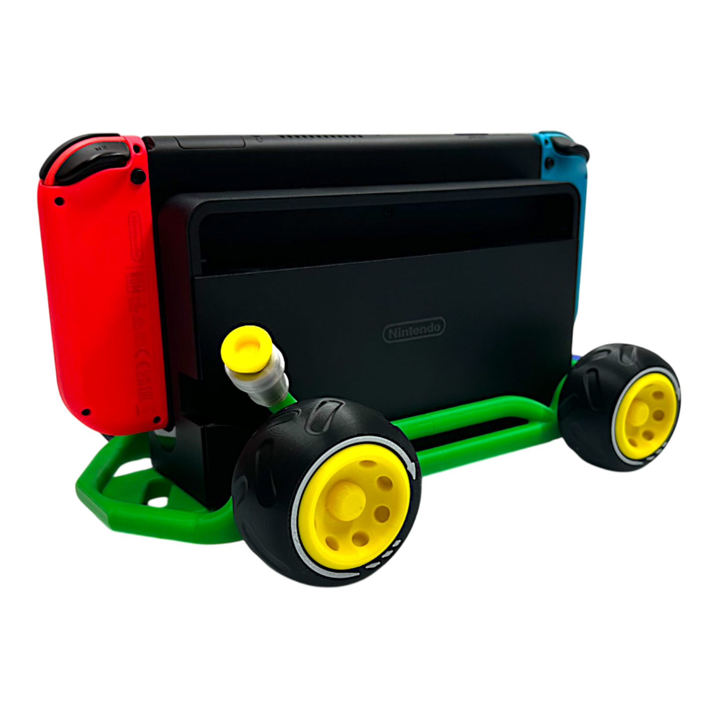 Racing Kart Stand for Nintendo Switch 1 & Nintendo Switch 2 – Console Holder with Game Storage – Gaming Display Stand for Switch Accessories - Red &amp; Green