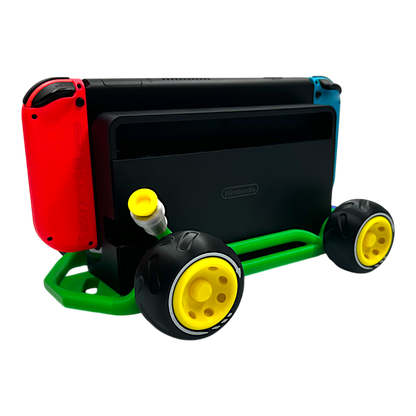 Racing Kart Stand for Nintendo Switch 1 & Nintendo Switch 2 – Console Holder with Game Storage – Gaming Display Stand for Switch Accessories - Red &amp; Green