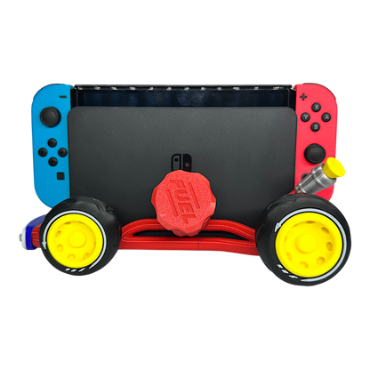 Racing Kart Stand for Nintendo Switch 1 & Nintendo Switch 2 – Console Holder with Game Storage – Gaming Display Stand for Switch Accessories - Red &amp; Green