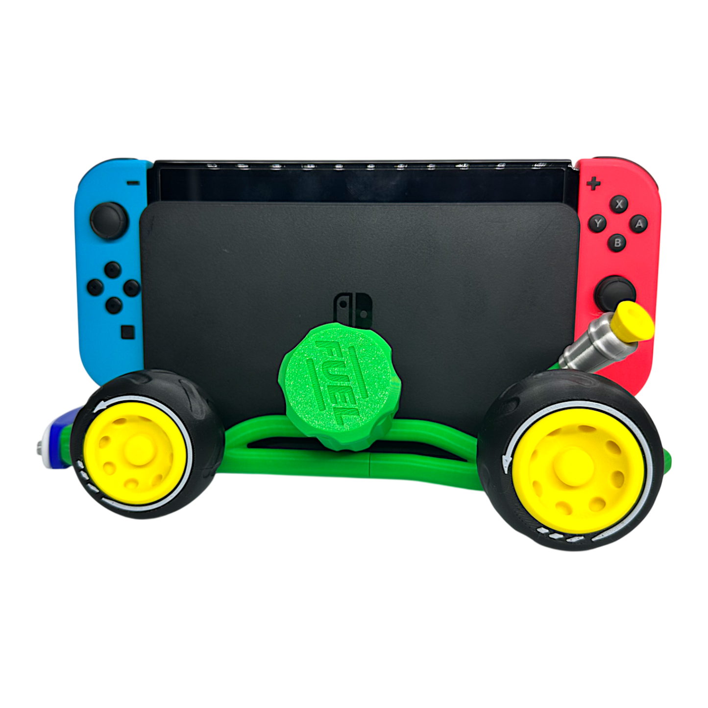 Racing Kart Stand for Nintendo Switch 1 & Nintendo Switch 2 – Console Holder with Game Storage – Gaming Display Stand for Switch Accessories - Red &amp; Green