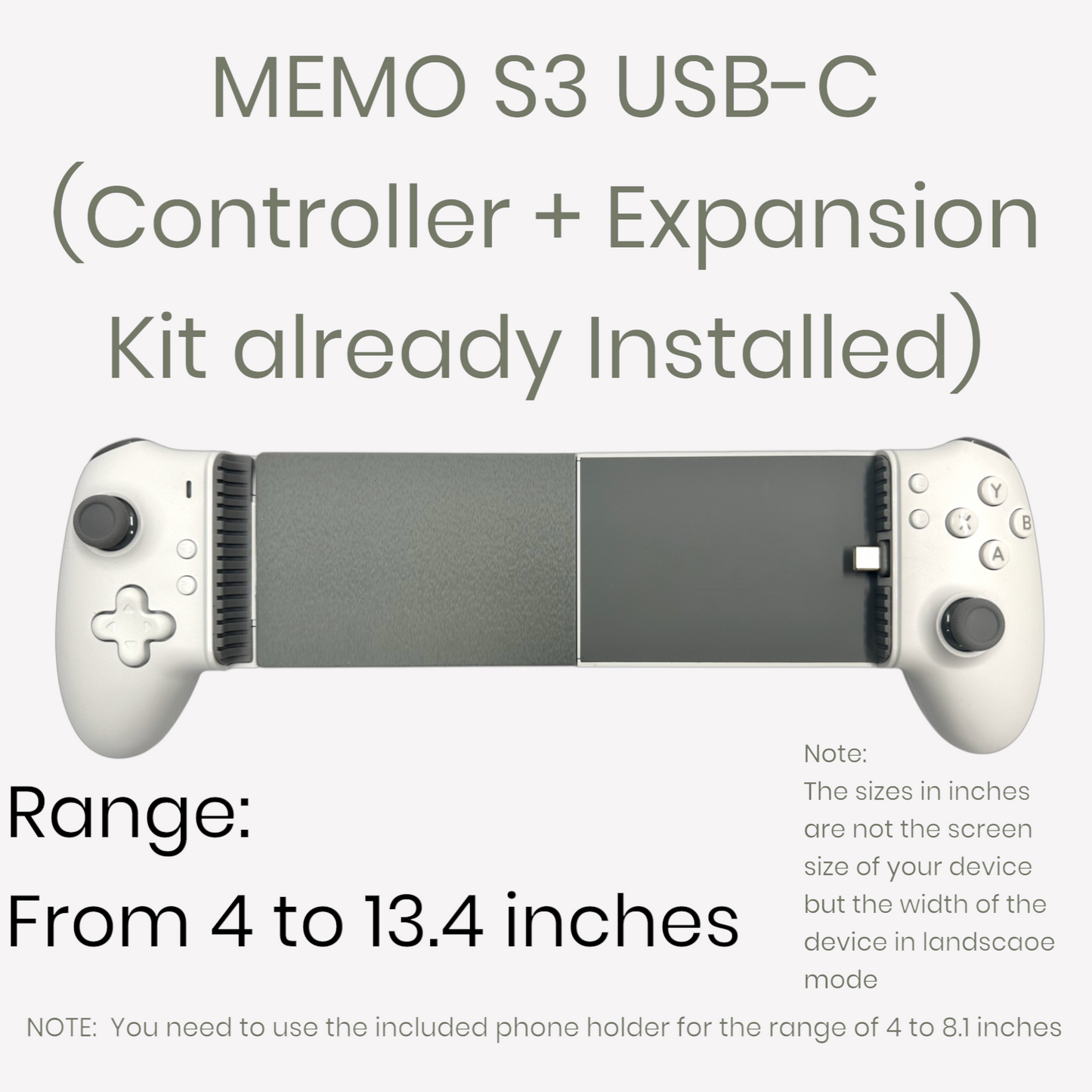 Memo S3 – Modded controller for iPad 11", iPad Air 11" & 13", iPad Pro 11" & 13", Samsung Galaxy Tab, Lenovo Legion Y700, and any other Big Android Tablets