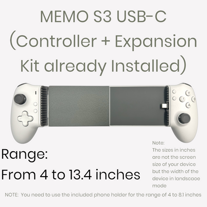 Memo S3 – Modded controller for iPad 11", iPad Air 11" & 13", iPad Pro 11" & 13", Samsung Galaxy Tab, Lenovo Legion Y700, and any other Big Android Tablets