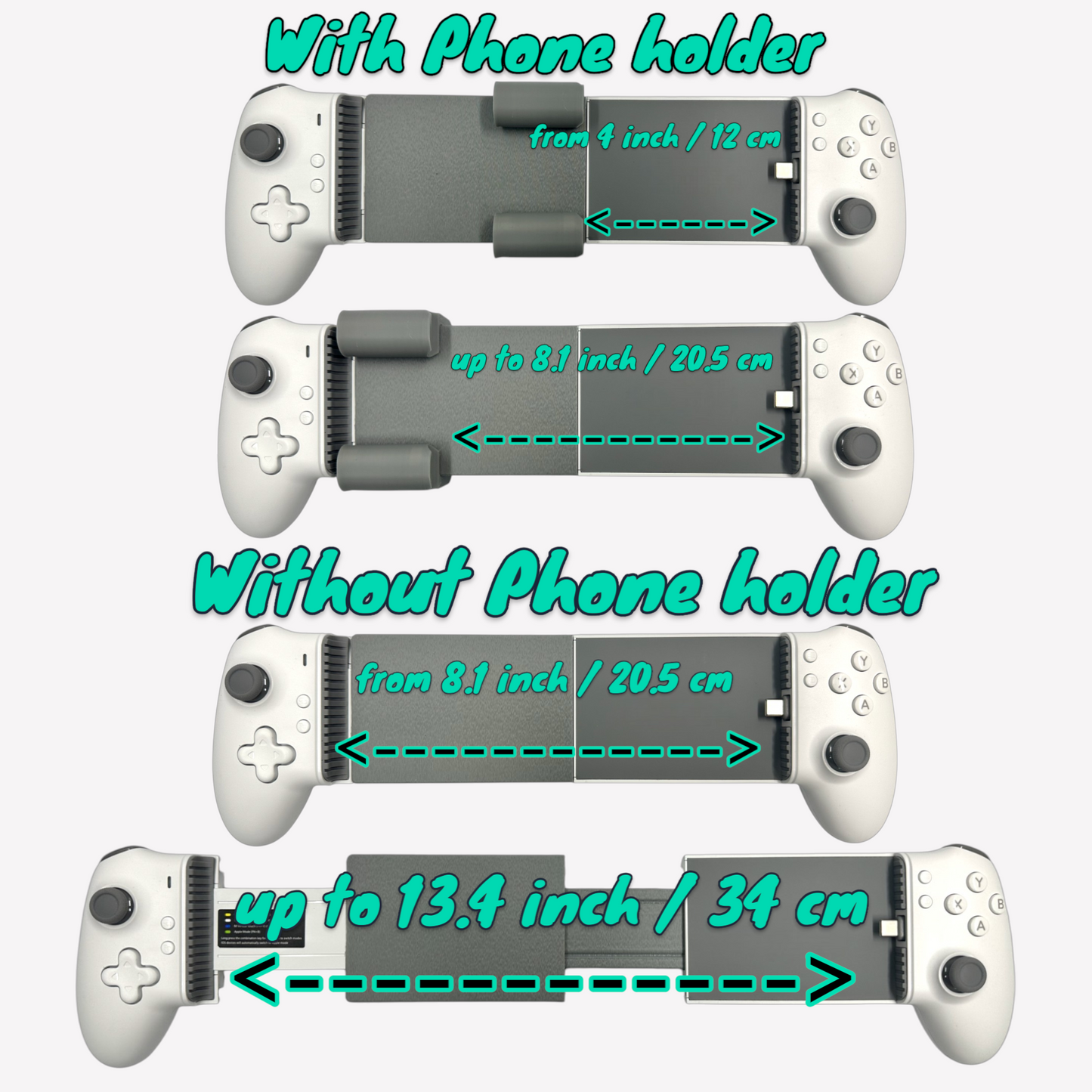 Memo S3 – Modded controller for iPad 11", iPad Air 11" & 13", iPad Pro 11" & 13", Samsung Galaxy Tab, Lenovo Legion Y700, and any other Big Android Tablets