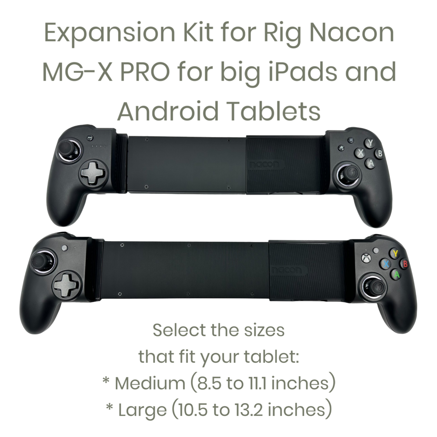 Expansion Kit for RIG Nacon MG-X PRO – Medium & Long Sizes for Tablets & Handhelds (This is not a gamepad)