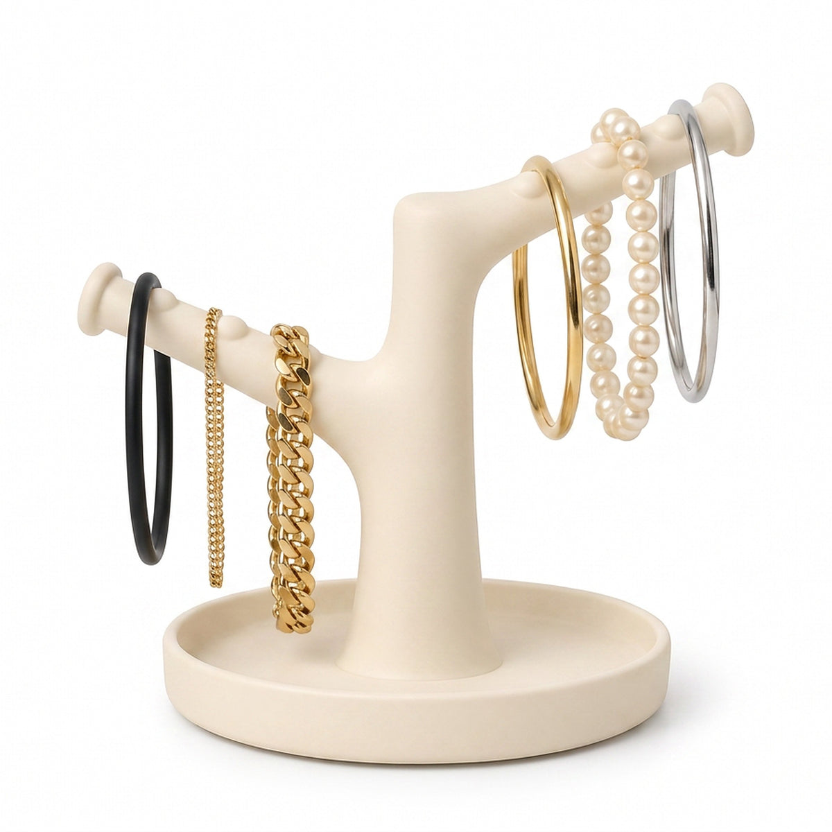 Bracelet Tree Holder with Ring Tray – 6.3 in Jewelry Stand
