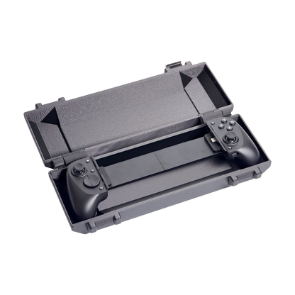 Rugged case open with a modded controller inside