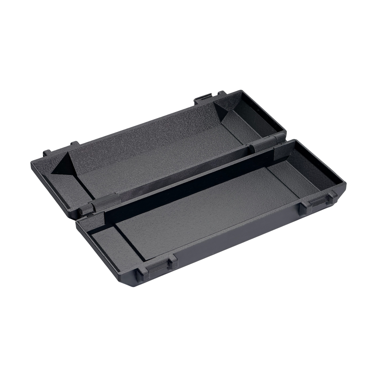 Rugged case open and empty, foam interior