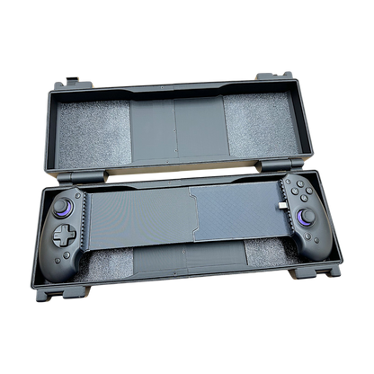 Rugged case open with modded controller, top view