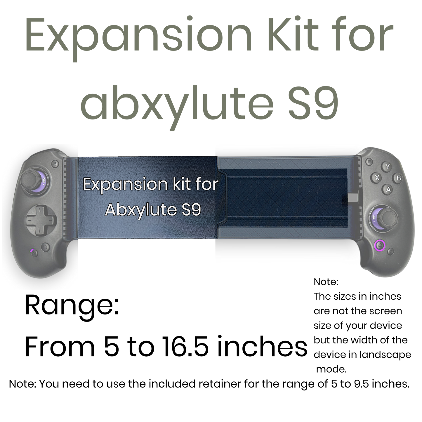 Expansion Kit for Abxylute S9 – DIY Grip for ROG Flow Z13, iPad Pro & Tablets (This is not a Controller)