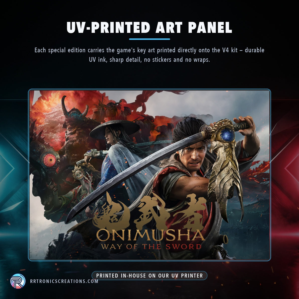Onimusha: Way of the Sword Edition — UV-printed art panel, printed in-house