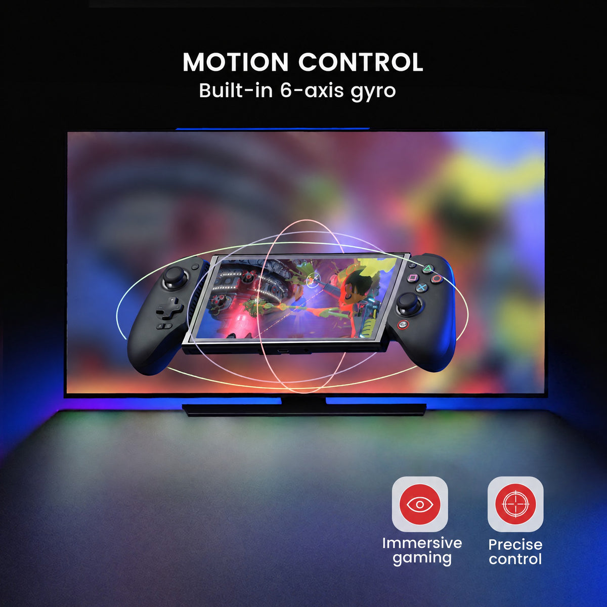 Gamesir G8 Plus with PlayStation-style buttons and built-in 6-axis gyro motion control