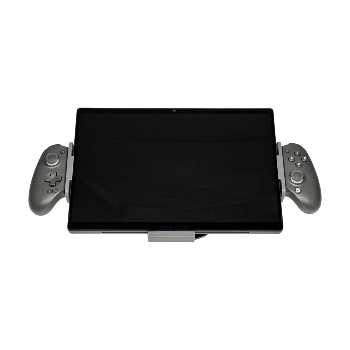 Gamesir G8 Plus V4 expansion kit installed on the controller holding a tablet