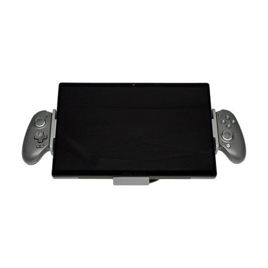 Gamesir G8 Plus V4 expansion kit installed on the controller holding a tablet