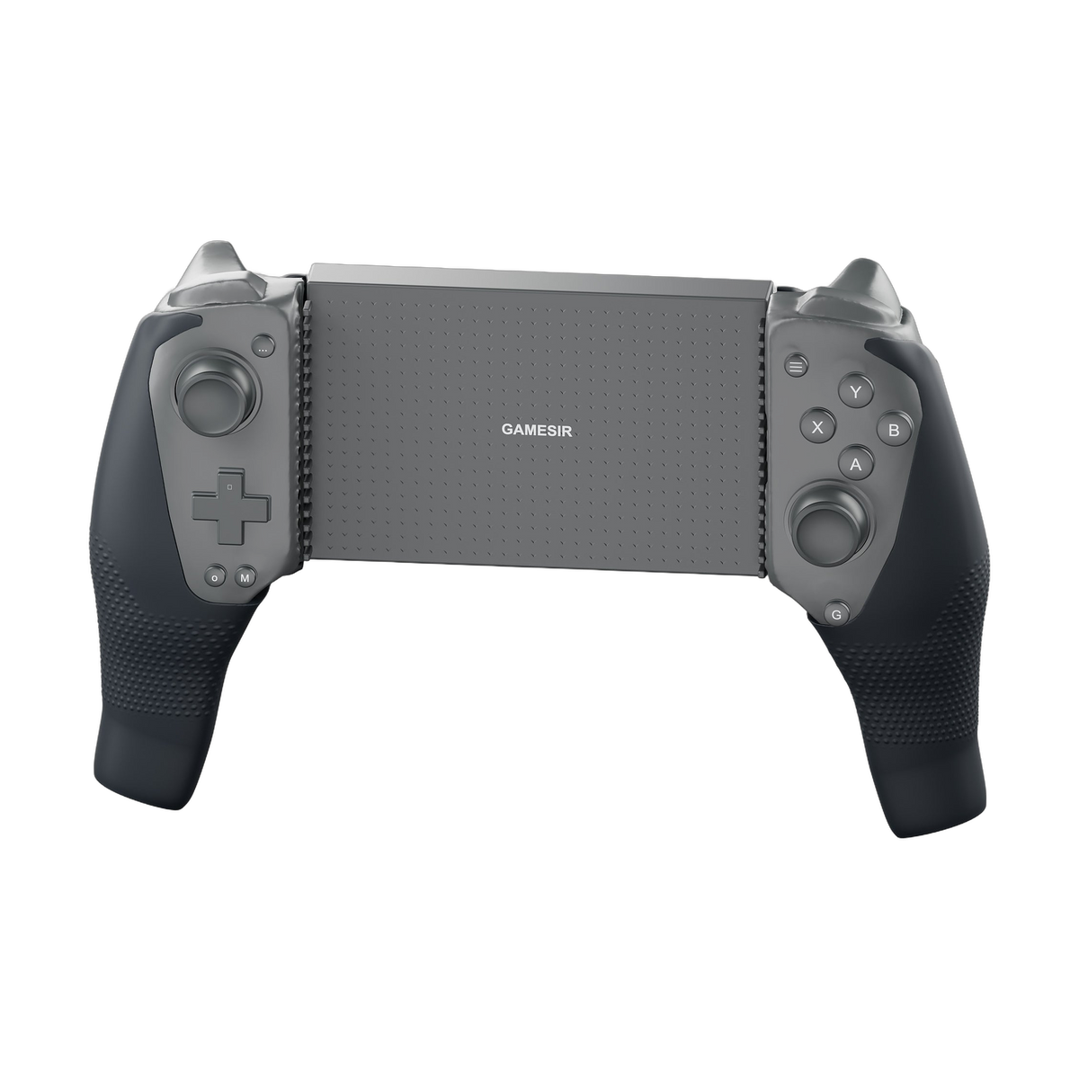 Controller grips installed on Gamesir G8 Plus Bluetooth, original layout, front view