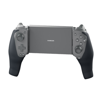 Controller grips installed on Gamesir G8 Plus Bluetooth, original layout, front view
