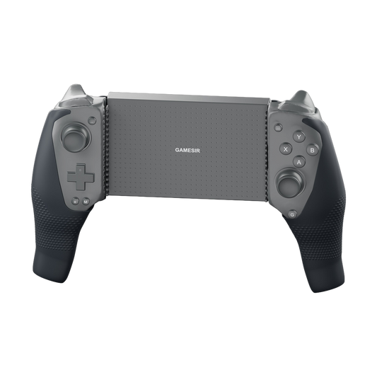 Controller grips installed on Gamesir G8 Plus Bluetooth, original layout, front view
