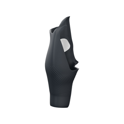 Left controller grip, profile view