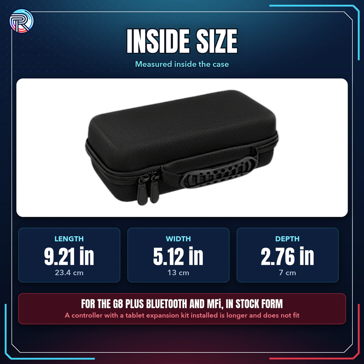 Hard carrying case inside size 9.21 x 5.12 x 2.76 inches