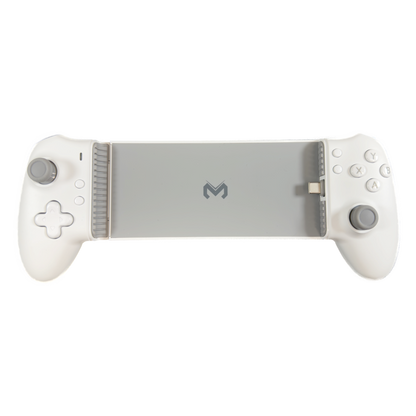 Memo S3 original tablet controller, top view, stretch handle extended — transparent background