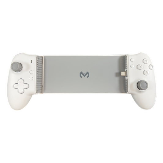 Memo S3 original tablet controller, top view, stretch handle extended — transparent background
